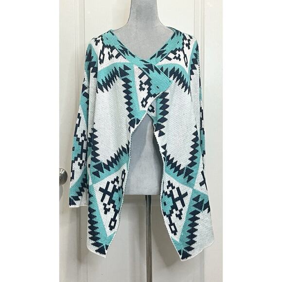 B Sharp Women’s Open Front Cardigan Top Western Navajo Tribal Aztec Dakota Sz S - Picture 2 of 13